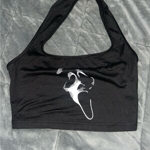 Ghostface Halter Crop Top